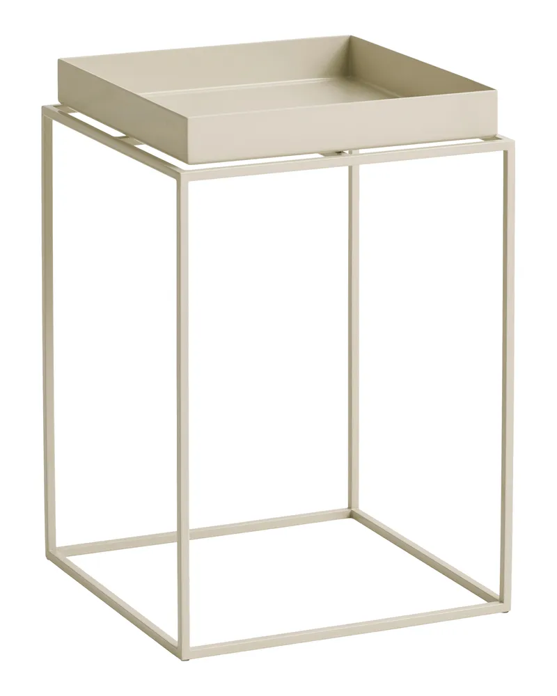 Hay Beistelltisch Tray - Beige - thermolackierter Stahl - Designer Hay Studio 