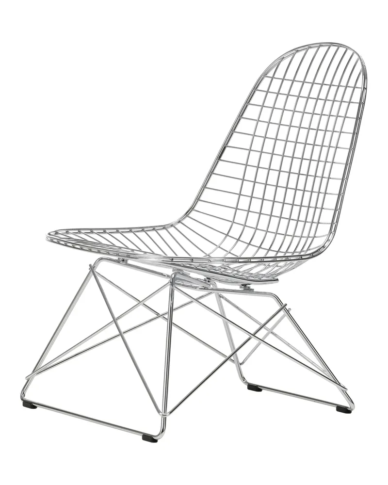 Vitra Lounge-Sessel Wire Chair - Metall - verchromter Stahl - Designer Charles & Ray Eames 