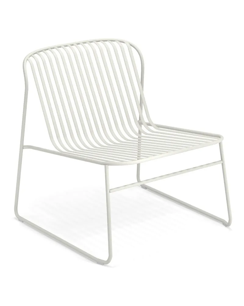 EMU Niedrig stapelbarer Sessel Riviera - Weiß - gefirnister Stahl - Designer LucidiPevere Studio 