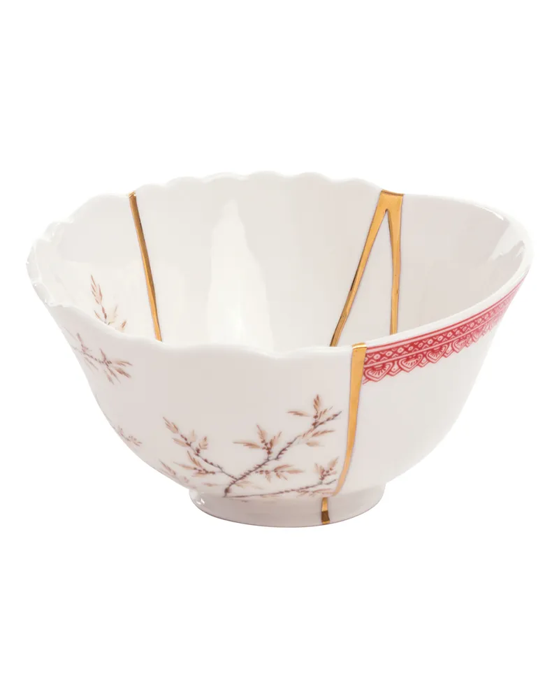 Seletti Schale Kintsugi - Weiß - Gold - Designer Marcantonio 