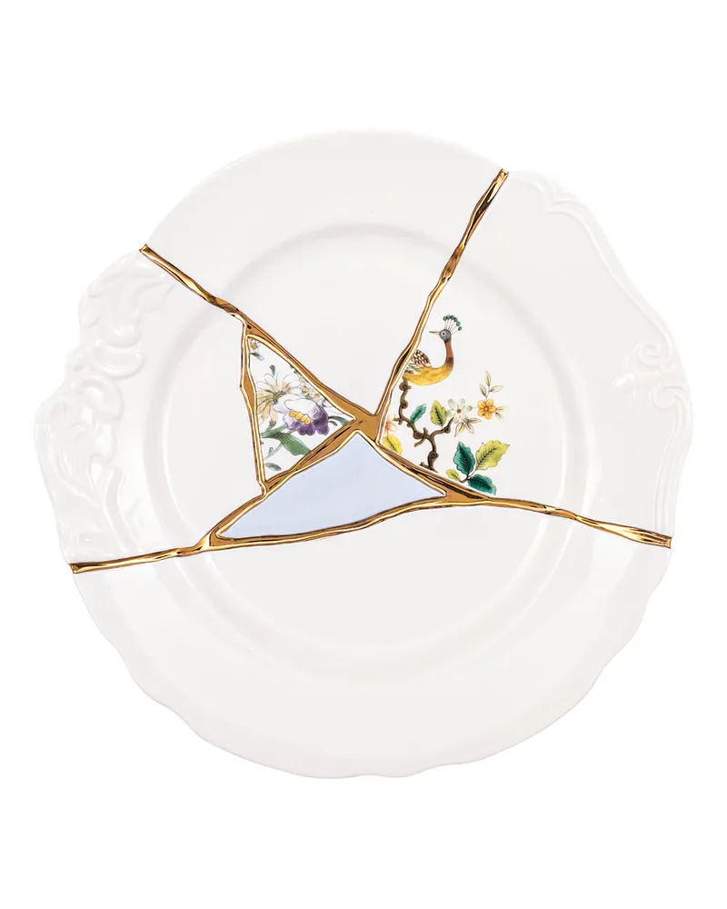 Seletti Teller Kintsugi - Weiß - Gold - Designer Marcantonio 