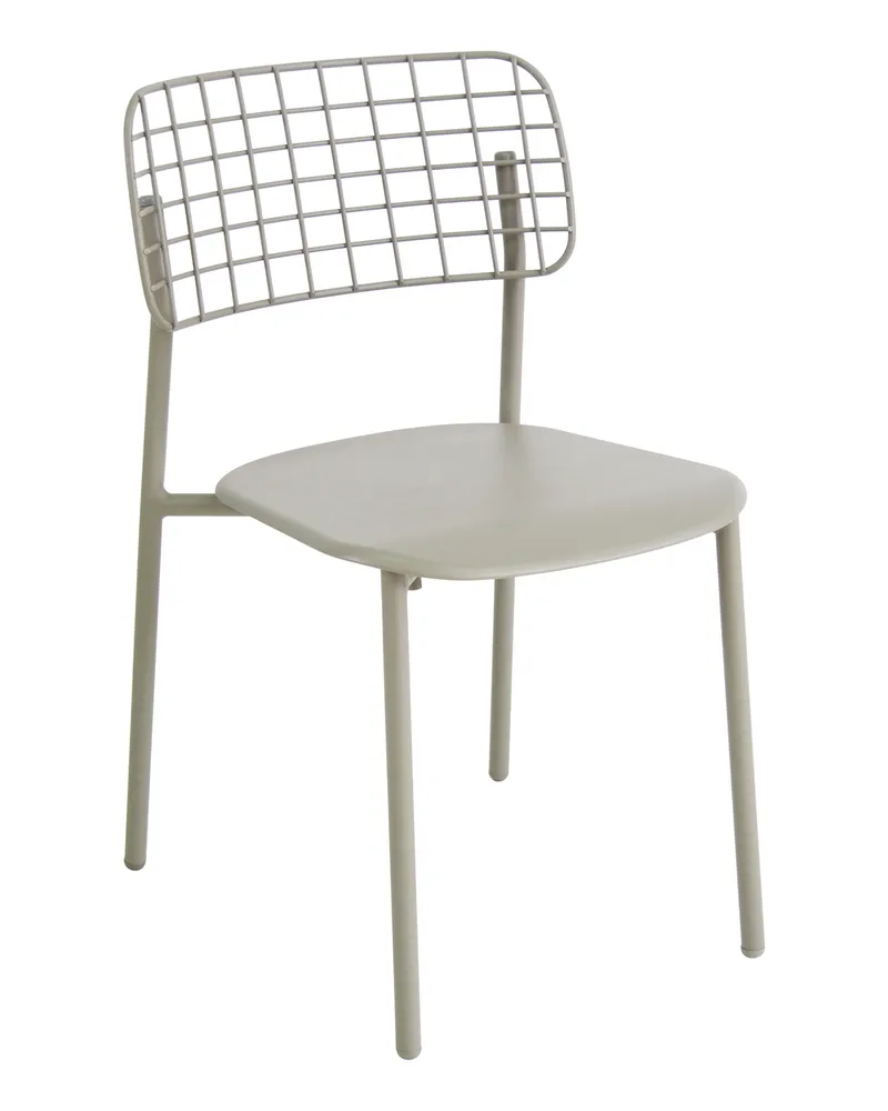 EMU Stapelbarer Stuhl Lyze - Grau - klarlackbeschichteter rostfreier Stahl - Designer Florent Coirier 