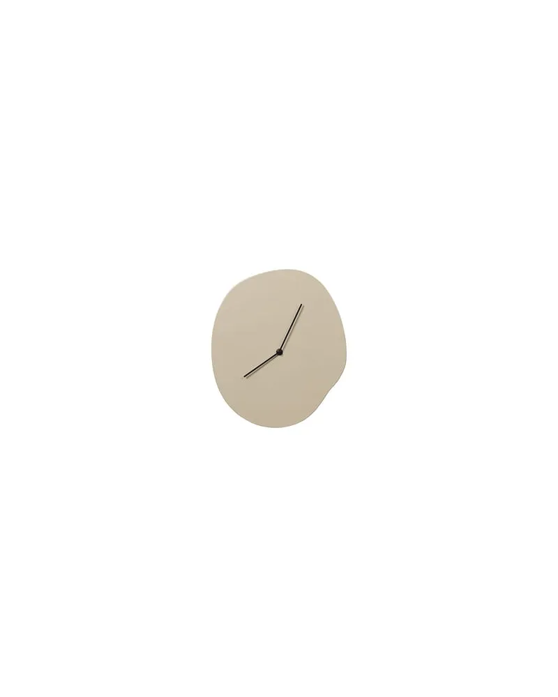 ferm LIVING Wanduhr Melt - Beige - Holzfaserplatte 