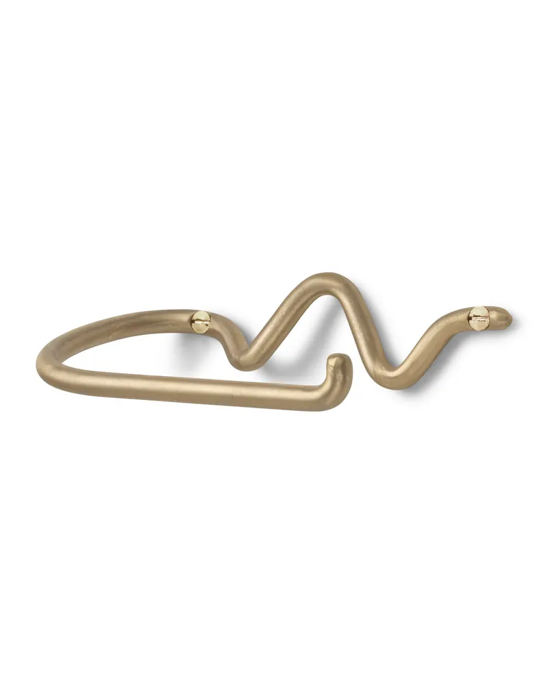 ferm LIVING Toilettenpapierhalter Curvature - Metall - Massives Messing - Designer Trine Andersen Metall