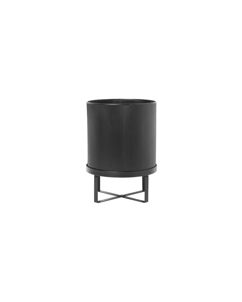 ferm LIVING Blumentopf Bau - Schwarz - galvanisierter Stahl - Designer Herman Studio 