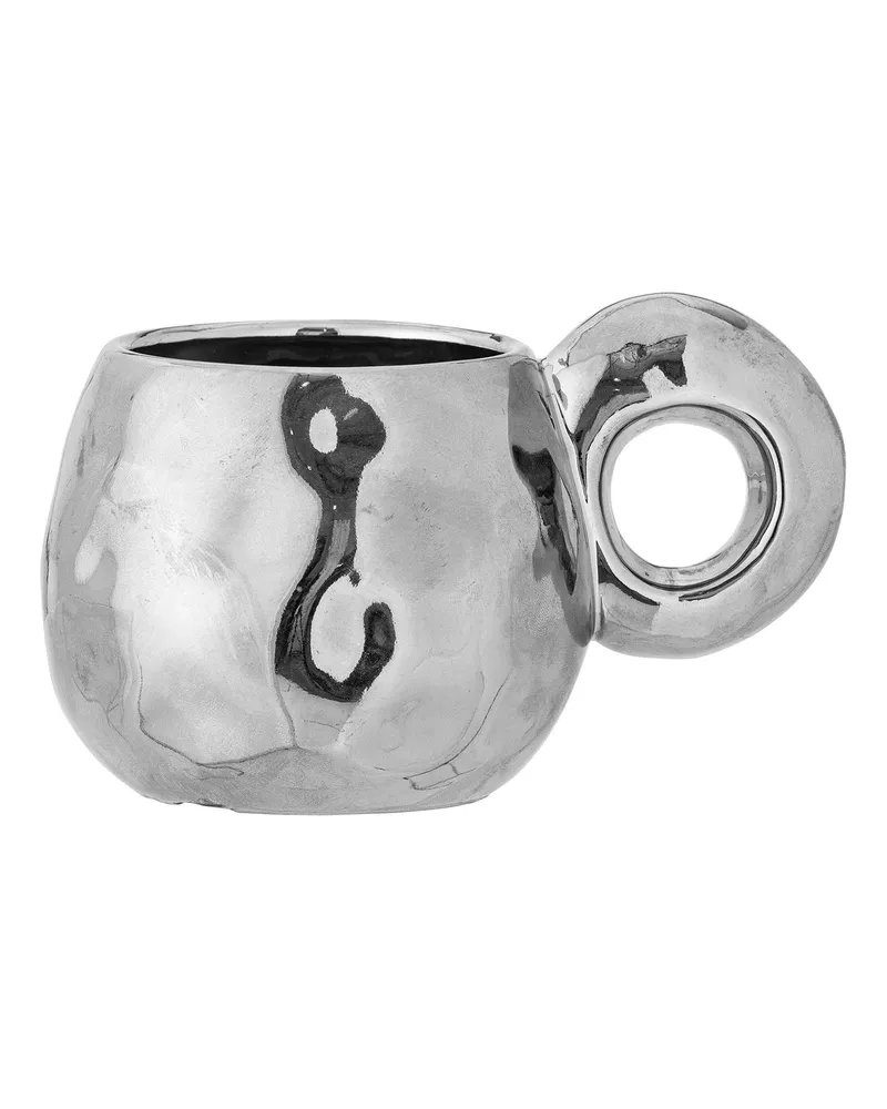 Bloomingville Becher Shine - Silber - emaillierter Sandstein 