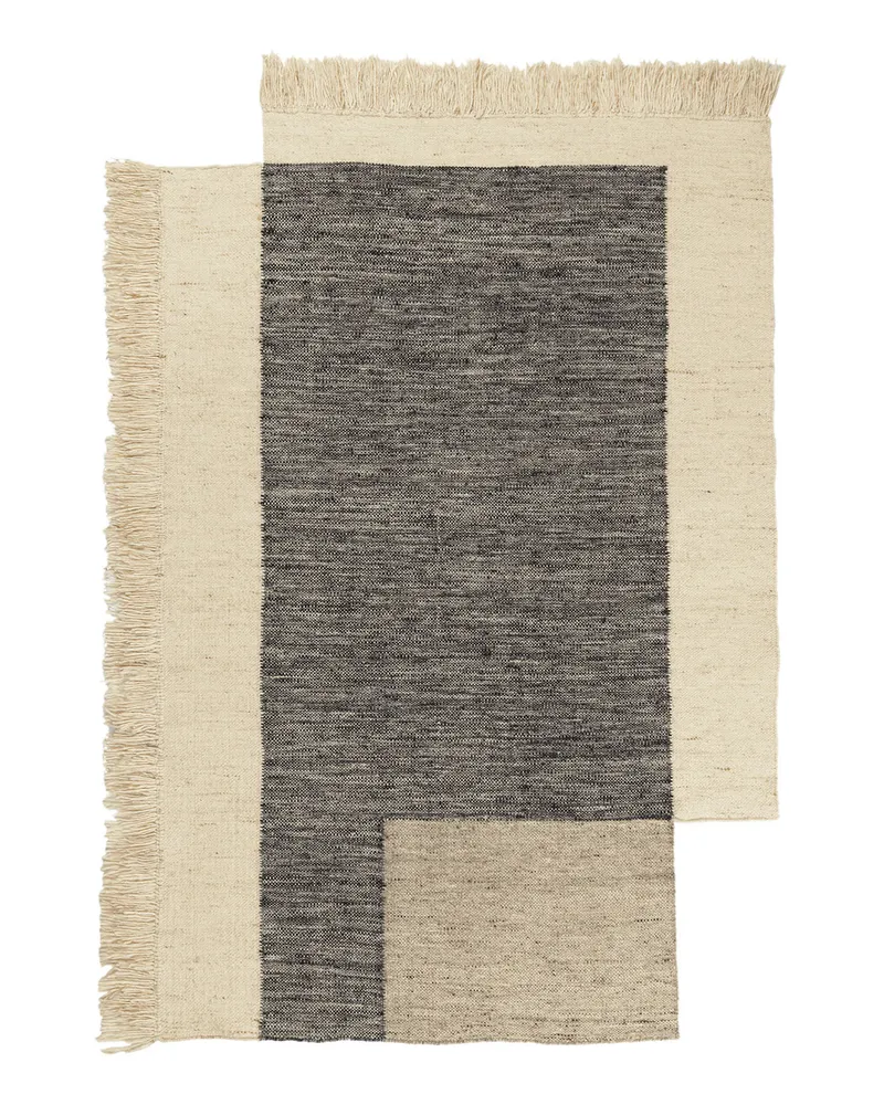 ferm LIVING Teppich Tapis - Schwarz - Wolle 