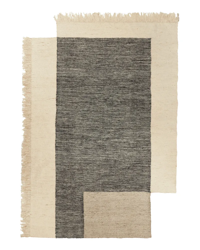 ferm LIVING Teppich Tapis - Schwarz - Wolle 