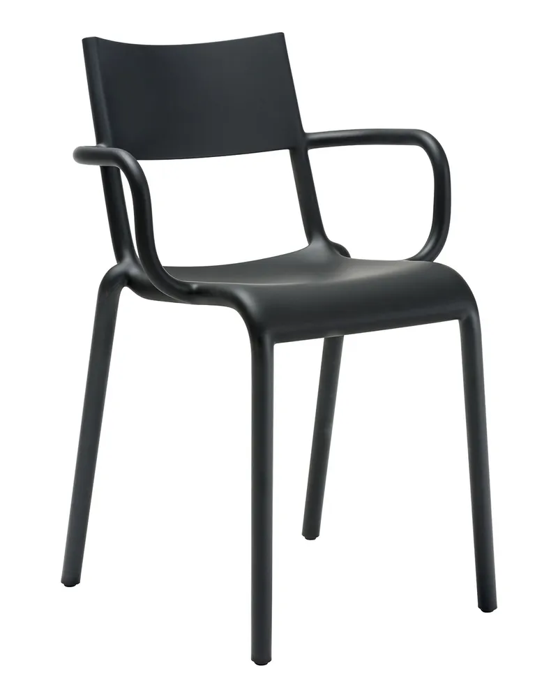 Kartell Stapelbarer Sessel Generic - Schwarz - Polypropylen - Designer Philippe Starck 