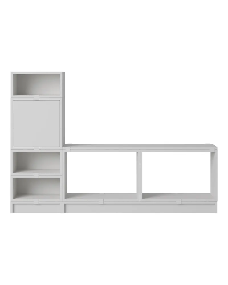 Muuto Bank Stacked - Grau - mitteldichte bemalte Holzfaserplatte - Designer Julien De Smedt 