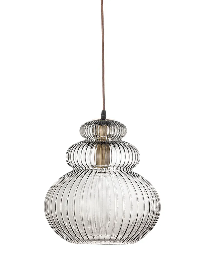 Bloomingville Pendelleuchte Sybia - Grau - Glas 
