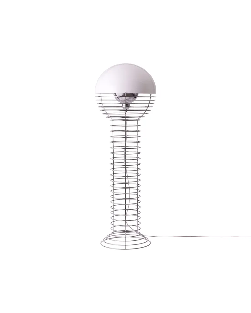 Verpan Stehleuchte Wire - Weiß - verchromter Stahl - Designer Verner Panton 