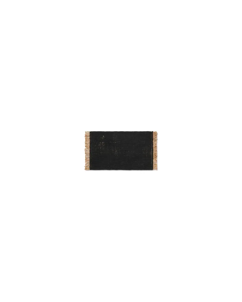 ferm LIVING Teppich Tapis - Schwarz - Recyceltes PET 