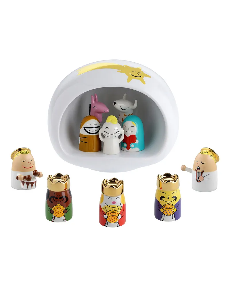Alessi Krippe Crèche & santon - Bunt - Porzellan, bemalt - Designer Massimo Giacon 