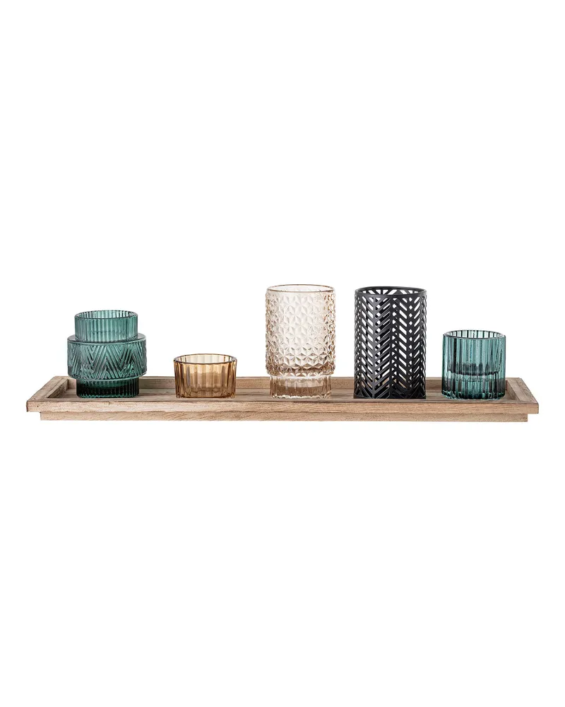 Bloomingville Windlicht Bougeoirs - Bunt - Paulownia-Holz 