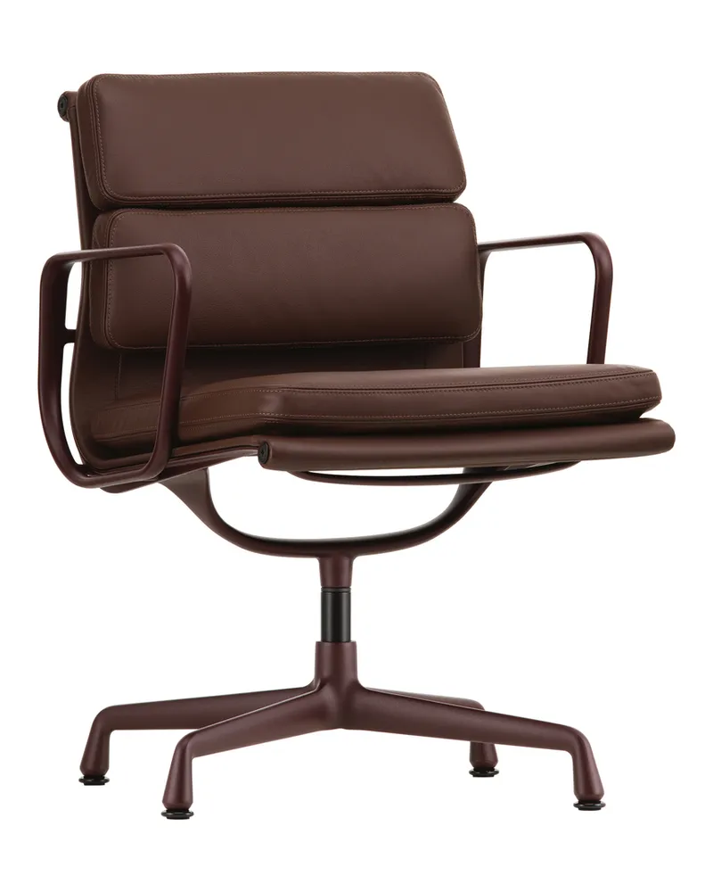 Vitra Gepolsterter Sessel Soft Pad - Weiß - Rindsleder - Designer Charles & Ray Eames 