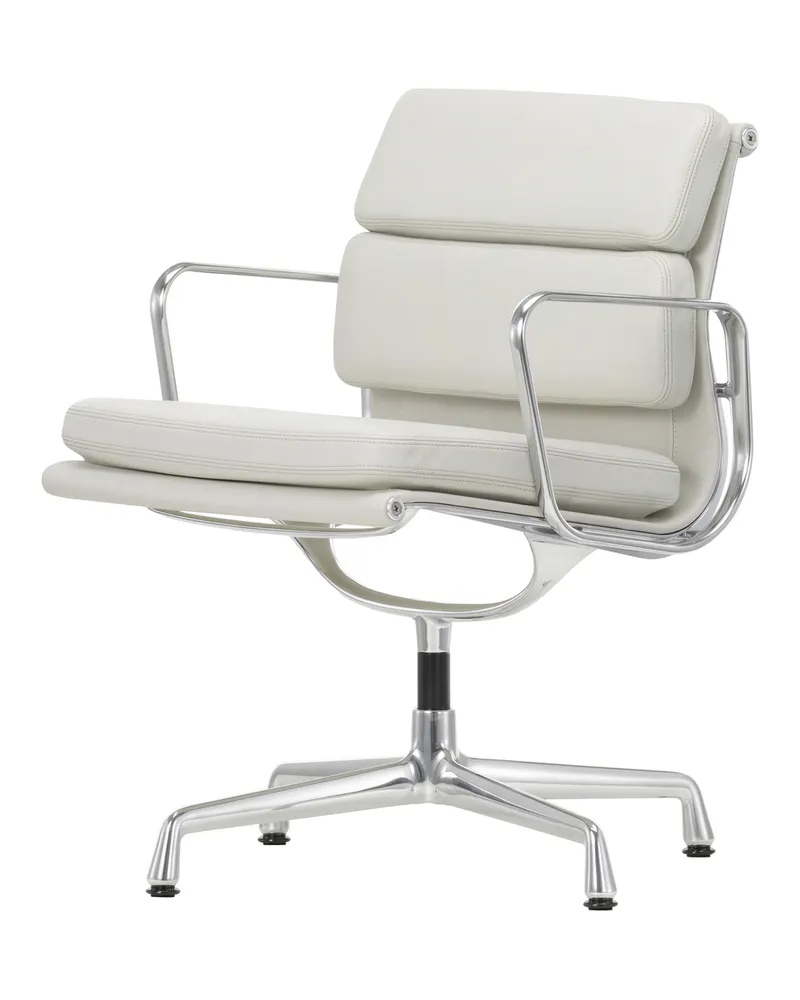 Vitra Gepolsterter Sessel Soft Pad - Weiß - Rindsleder - Designer Charles & Ray Eames 