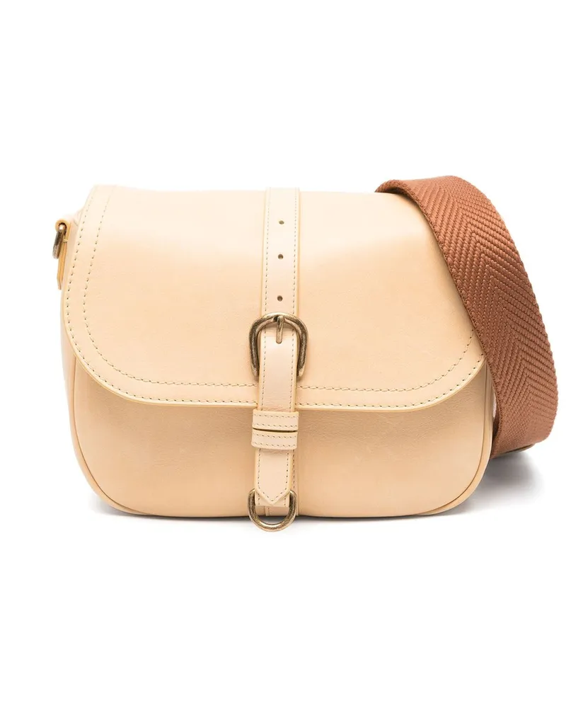 Golden Goose Sally Tasche Medium Glattes Kalbsleder Stoff Schultergurt Gwa00379a00059355103 Beige