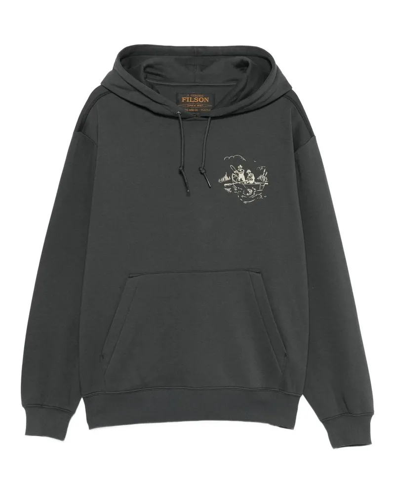 Filson Trout Graphic Hoodie Northwest Schwarz