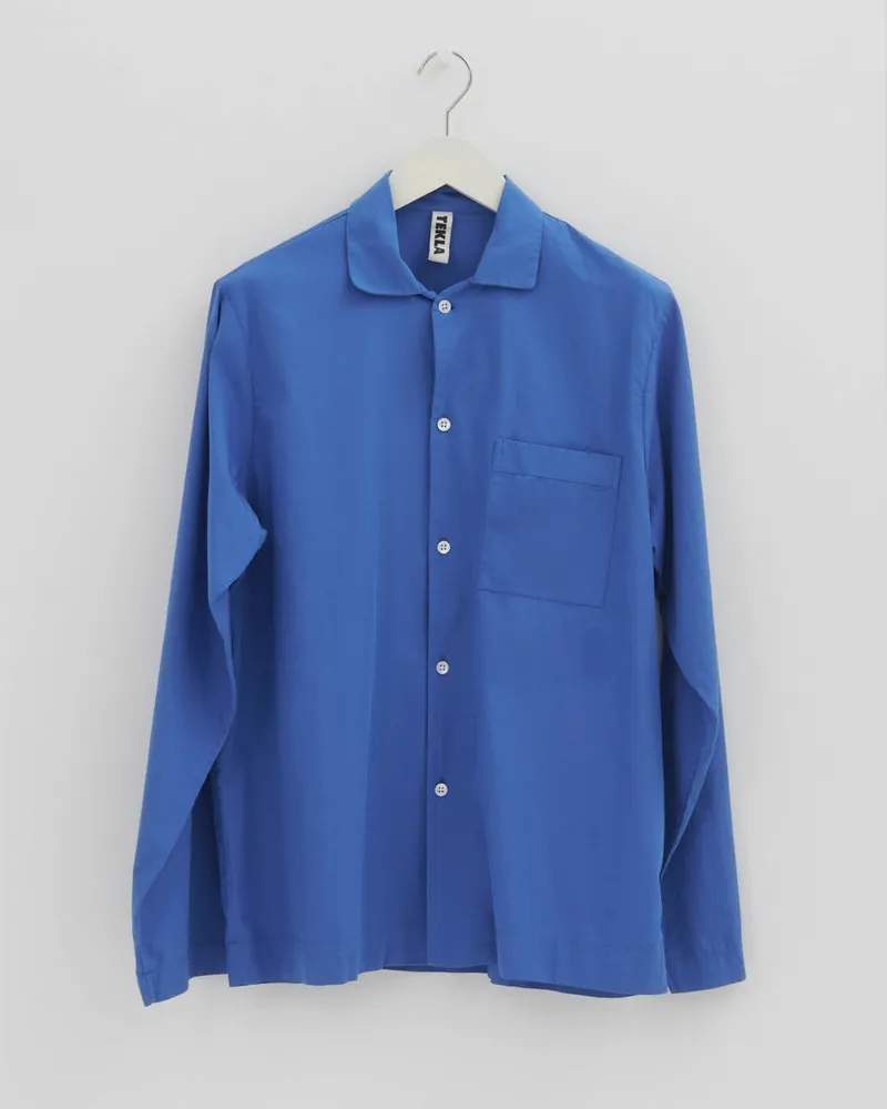 TEKLA Unisex Schlafanzug (Popeline) Langarmhemden Blau