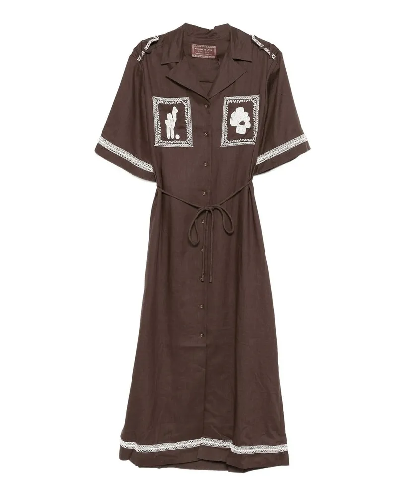 ALEMAIS Leandra Corded Relaxed Shirtdress Braun