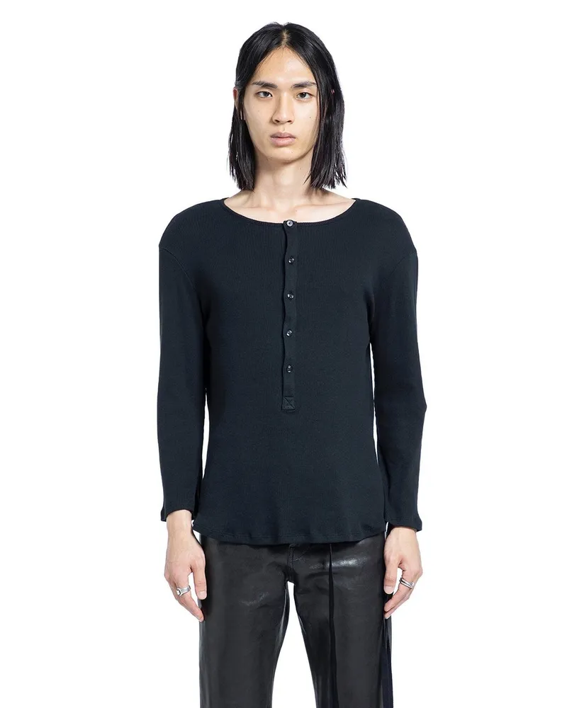 Ann Demeulemeester Ilyas Serafino Top Schwarz