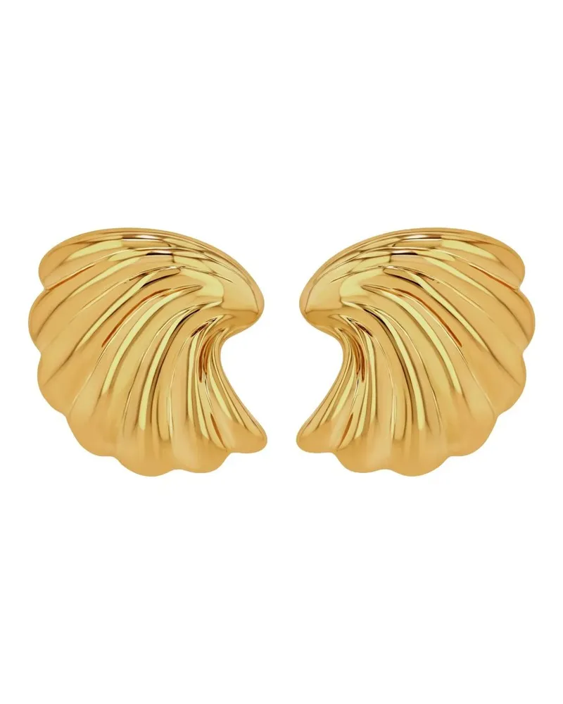 Anine Bing Curved Shell Earrings - Gold Gold