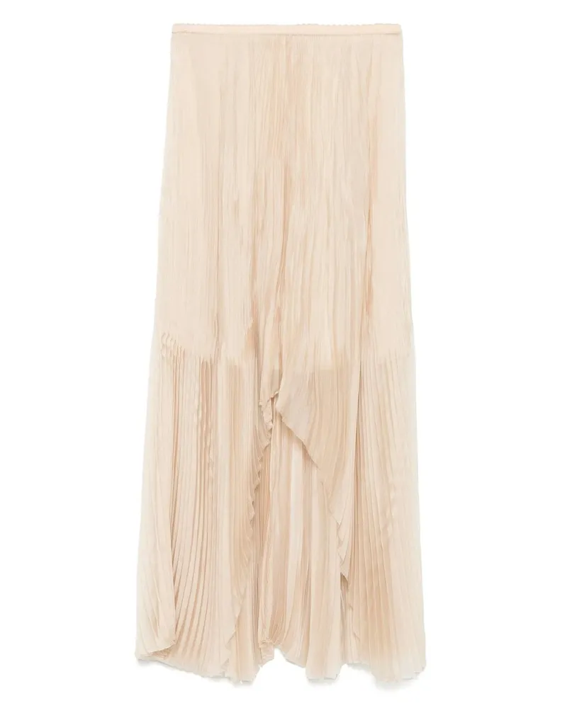forte_forte Contemporary Organza Plisse` Skirt Orange