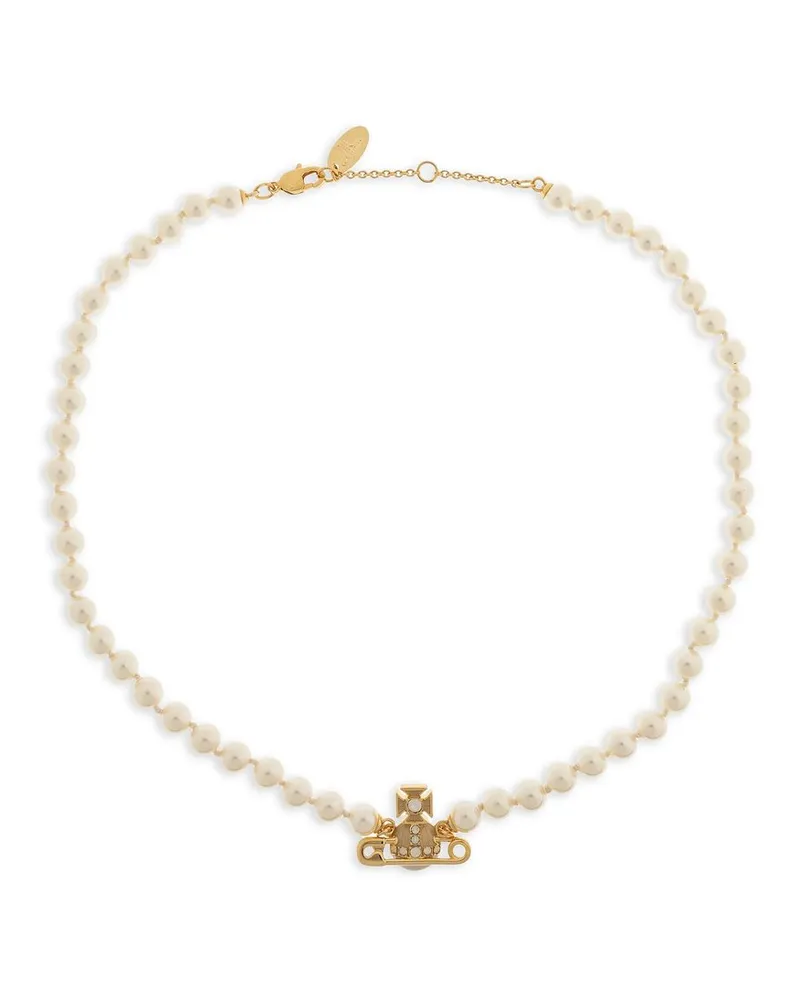 Vivienne Westwood Kitty Pearl Necklace Gold