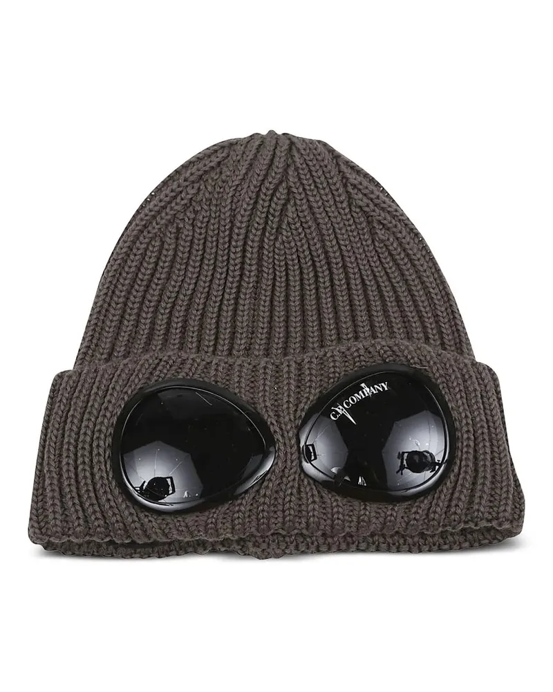 C.P. Company Accessories Knit Cap in Extrafine Merino Wool Beige