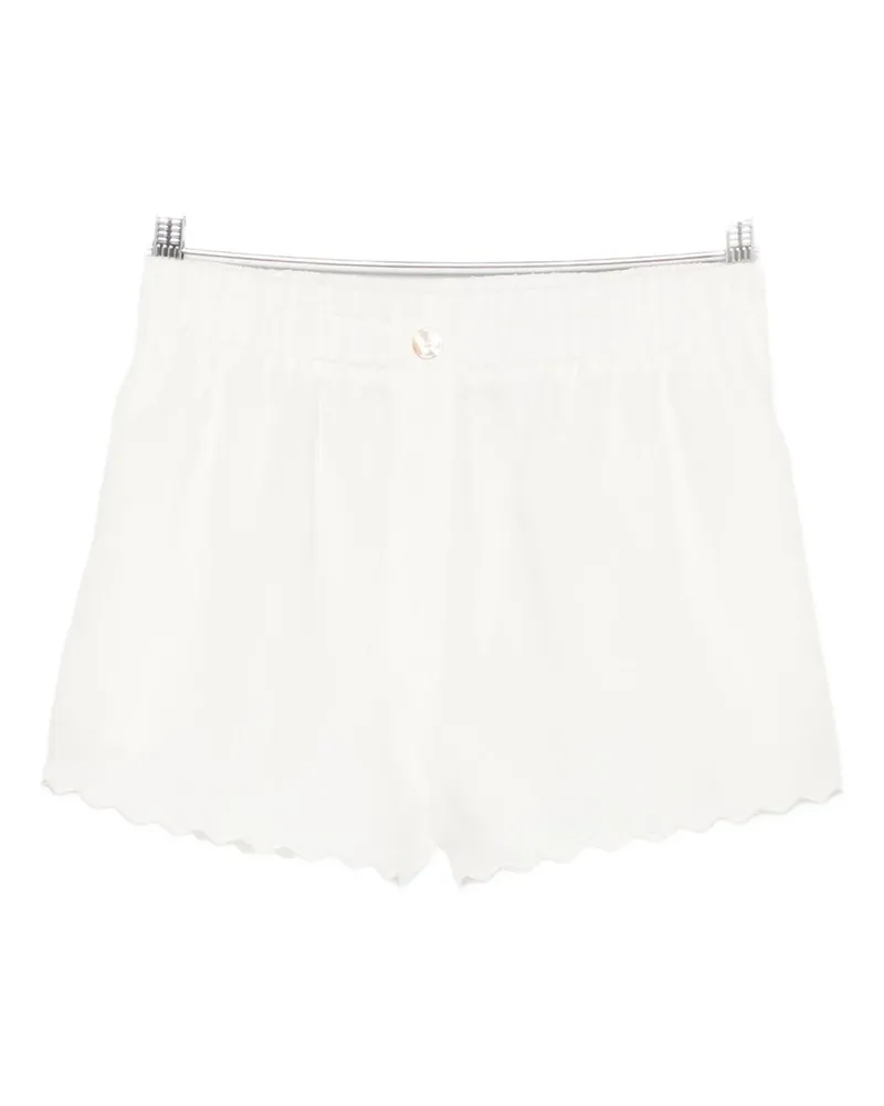 forte_forte Shorts Lino Chic Con Ricamo Cappe Weiß