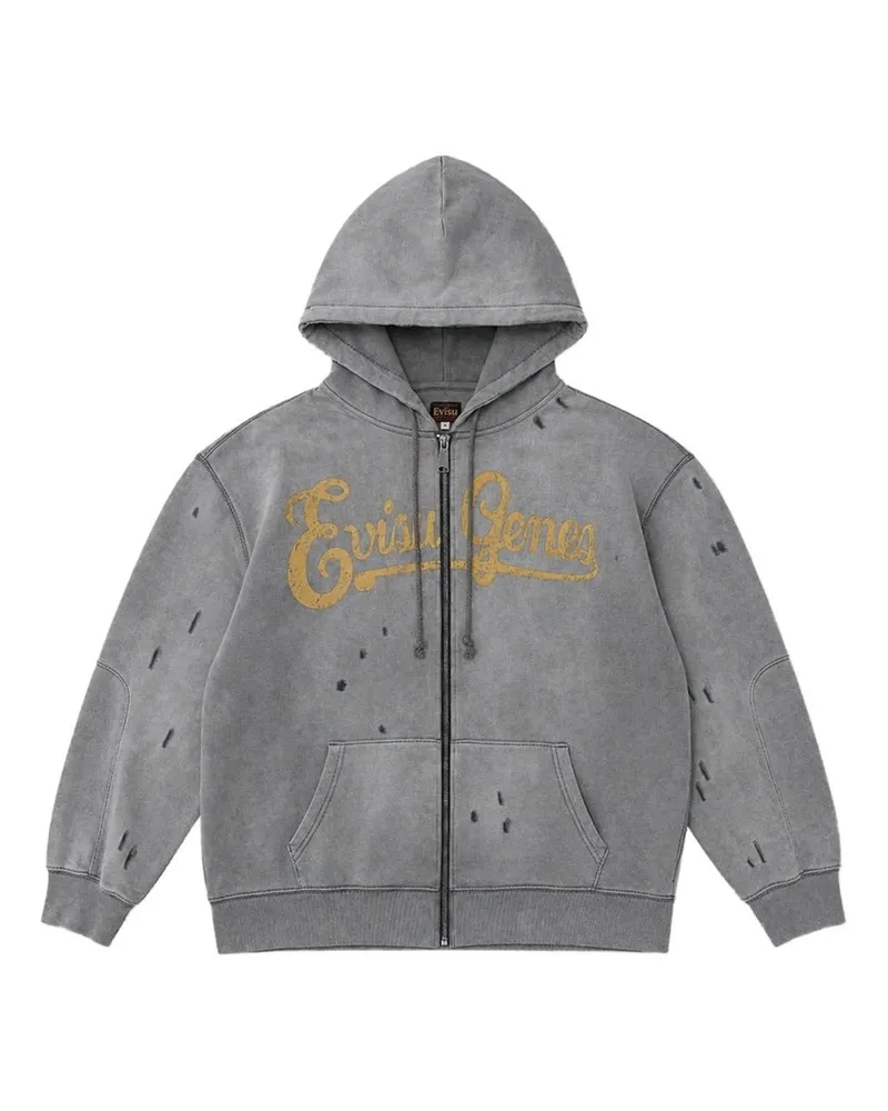 Evisu Ej,  Genes Logo Zip-up Hoodie Grau