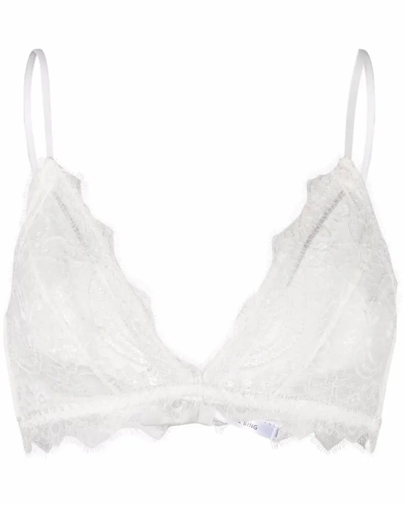 Anine Bing Lace Bra With Trim - Ivory Weiß