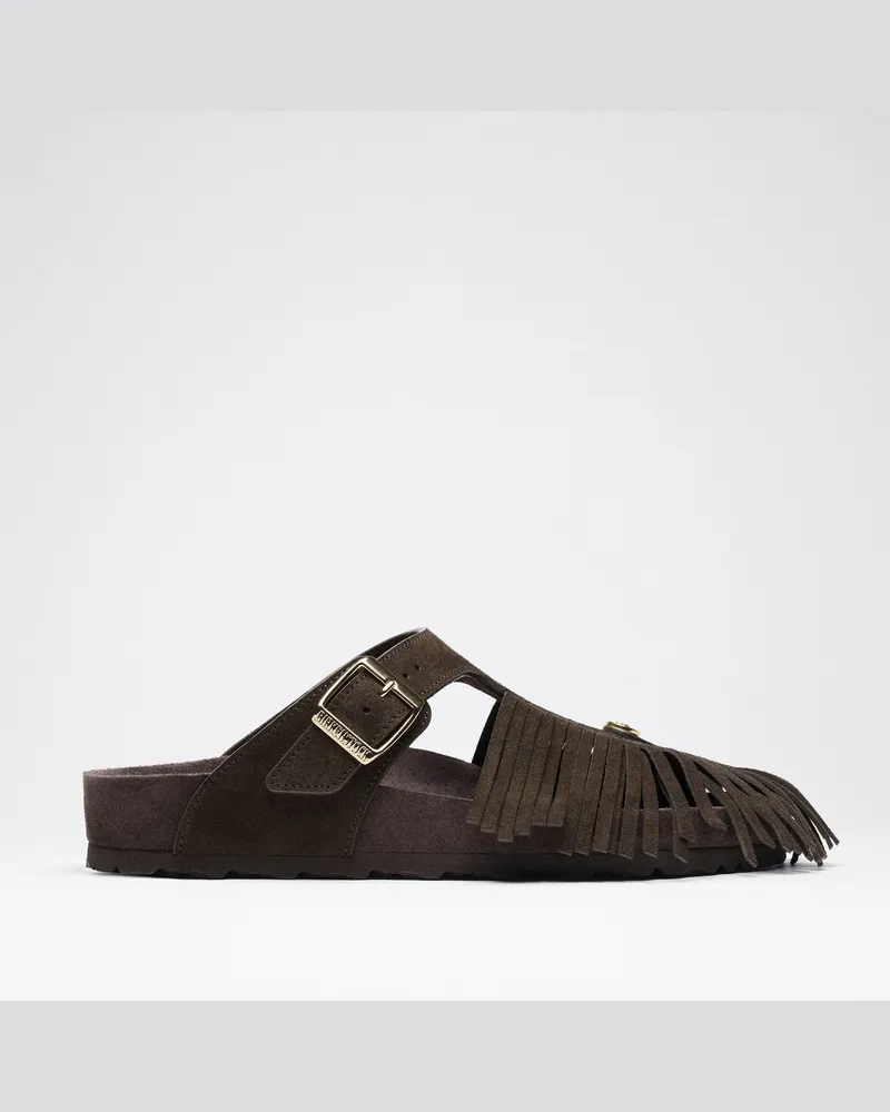 Birkenstock Etro Gizeh Long Fringes Leve Chocolate Exq Braun