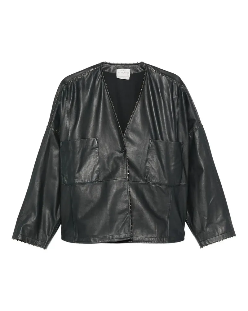 forte_forte Giacca Kimono Con Perline Nappa Grau