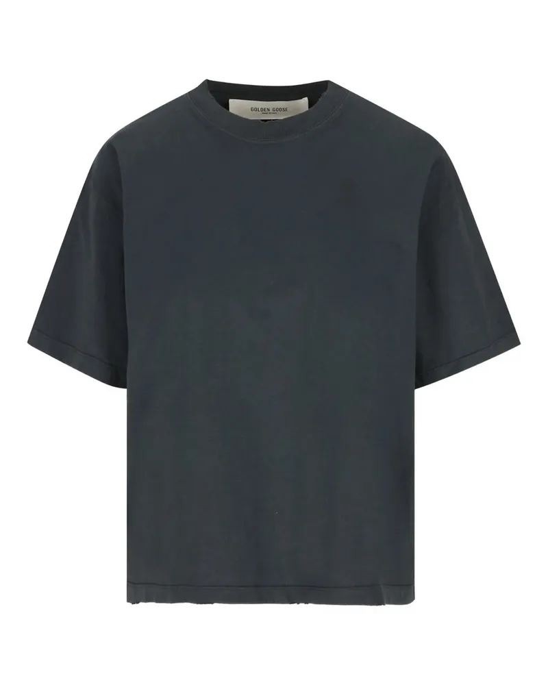 Golden Goose W`s Boxi T-shirt Cotton Jersey Logo Patch Schwarz