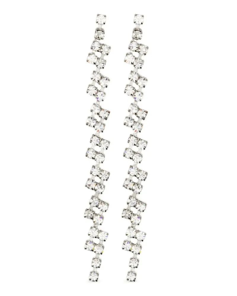 forte_forte Crystal Pendent Earrings Weiß