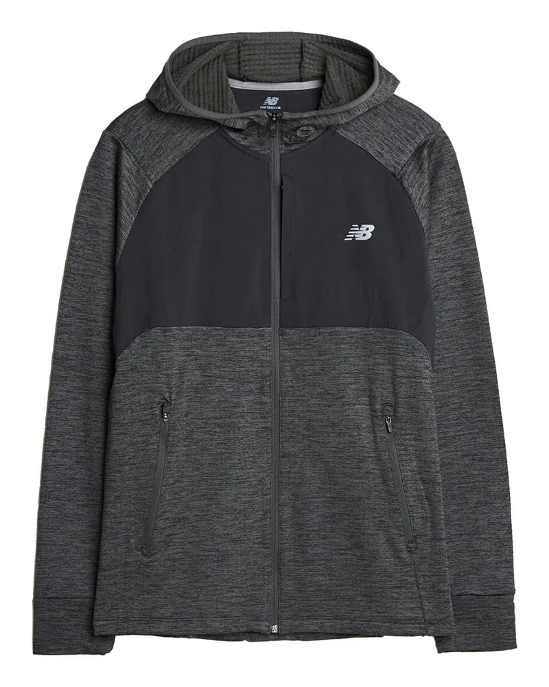 New Balance Kapuzenshirt mit vollem Reißverschluss Schwarz