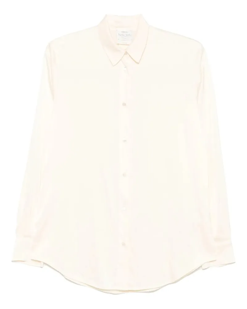forte_forte Essential Heavy Stretch Silk Satin Shirt Beige