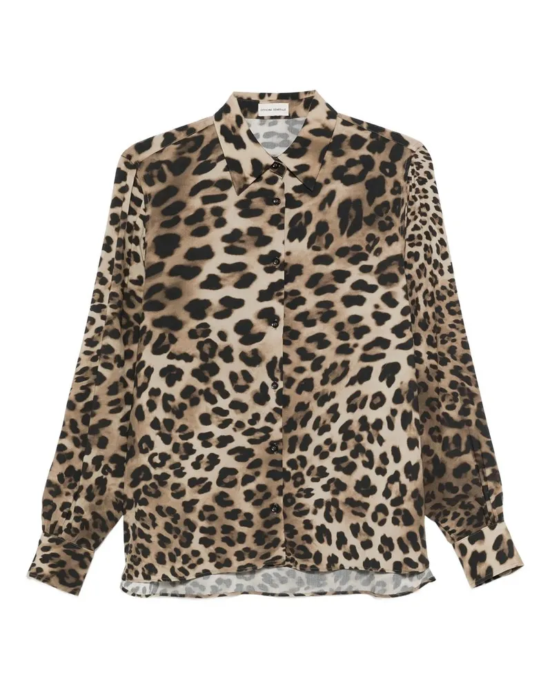 Officine Generale Elzini Leopard Voile Viscose Mehrfarbig