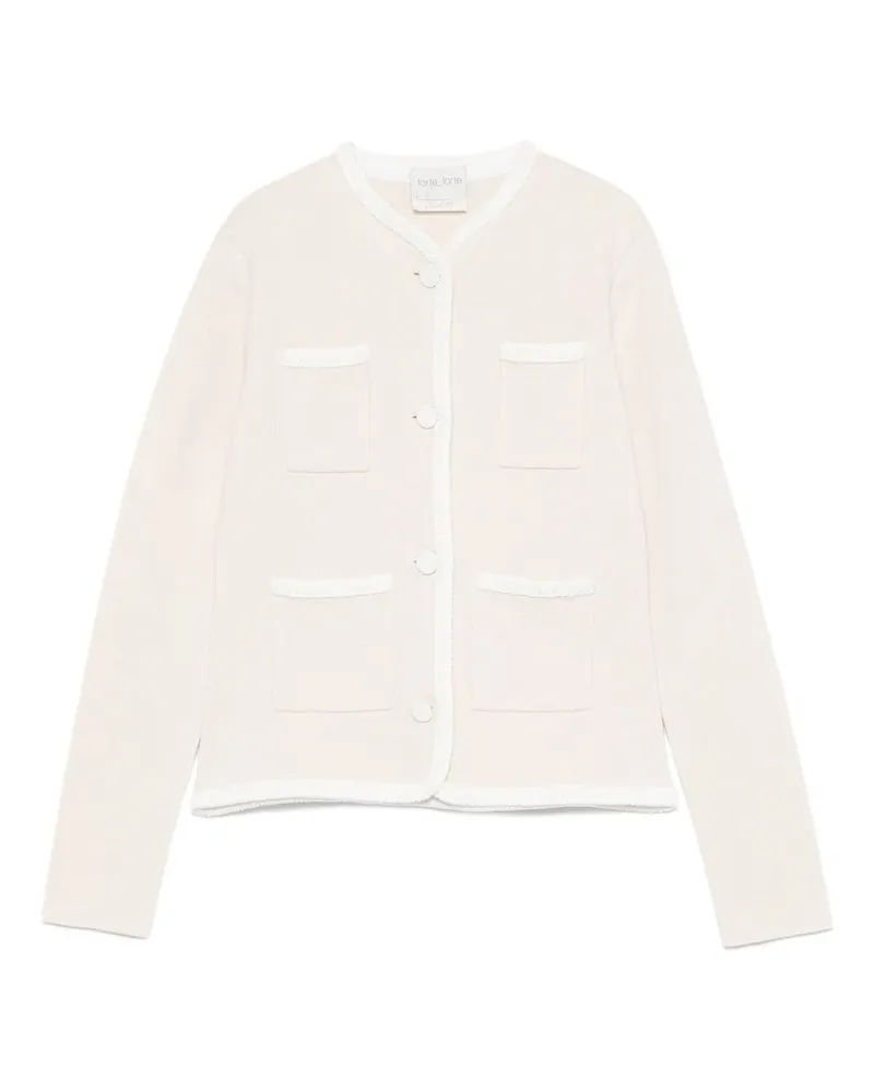forte_forte Wool Milano Stitch Chanel Jacket Weiß