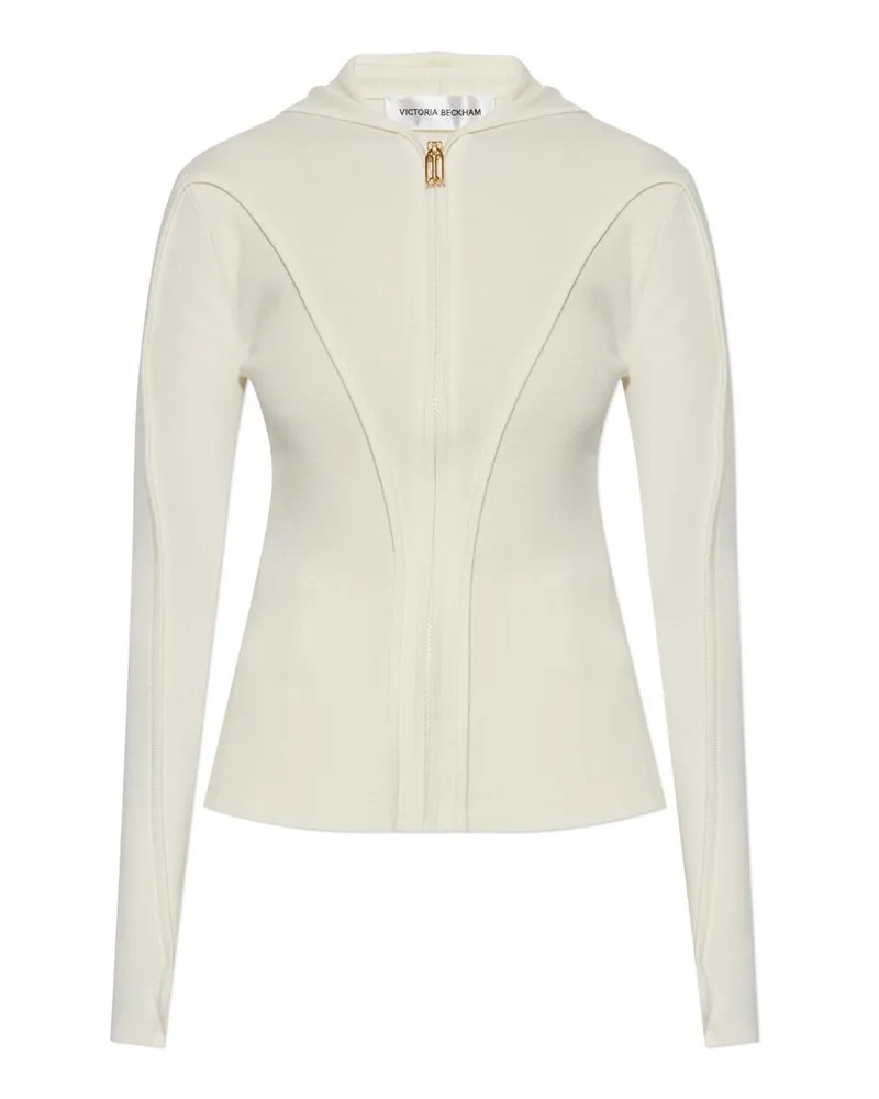 Victoria Beckham Piping Hooded Top Weiß