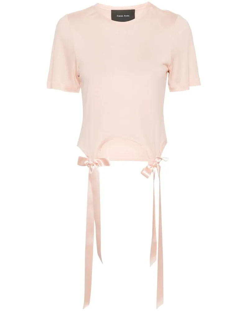 Simone Rocha Bow Tail Easy T-shirt Rose