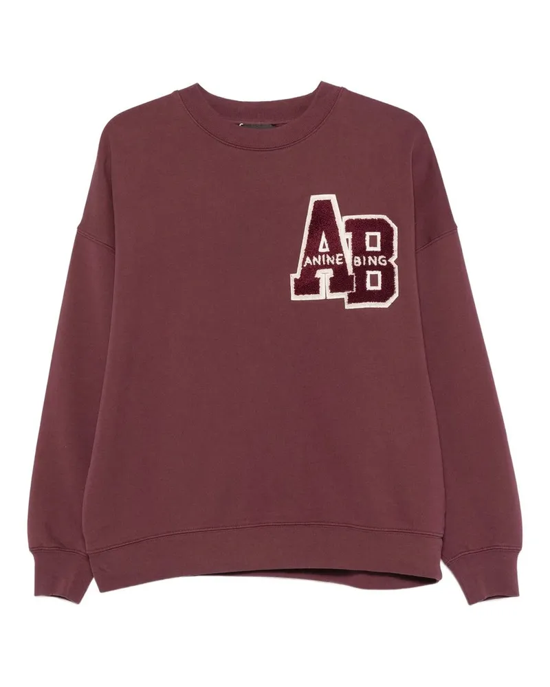 Anine Bing Miles Sweatshirt Letterman - Fig Rot