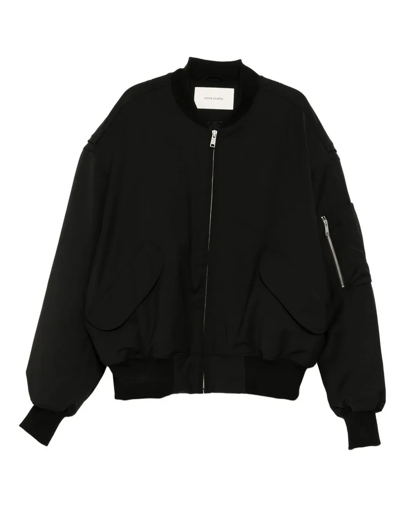Entire Studios Broad Bomber Wool Black Wool Schwarz