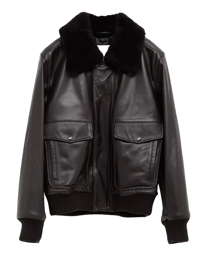 Christophe Lemaire Leather Blouson Schwarz