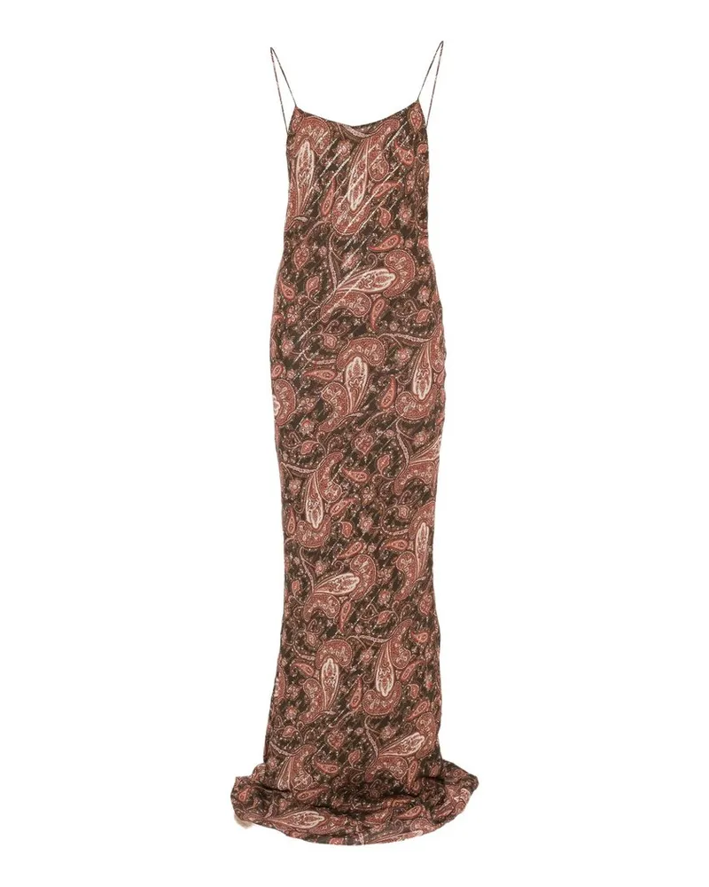 ANDAMANE Ninfea Maxi Slip Dress Braun
