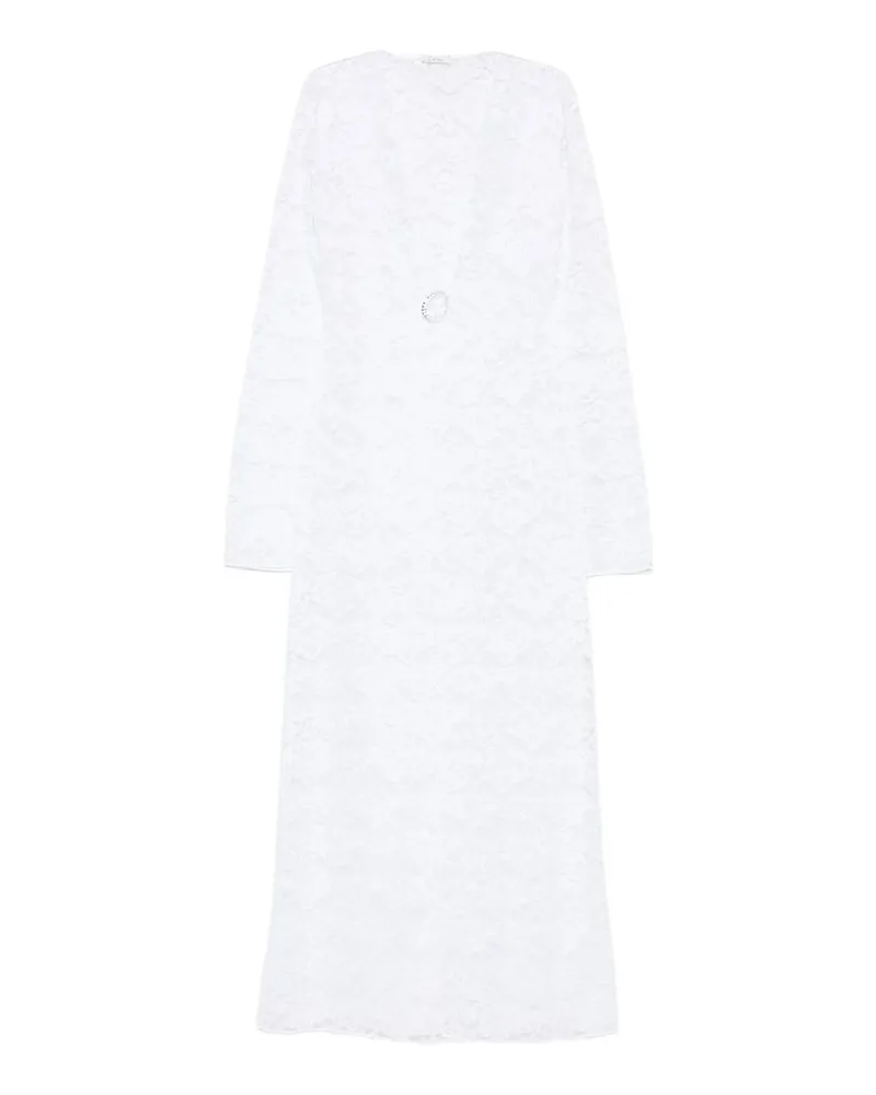 Oséree Bridal o Lover Lace Long Kaftan Weiß