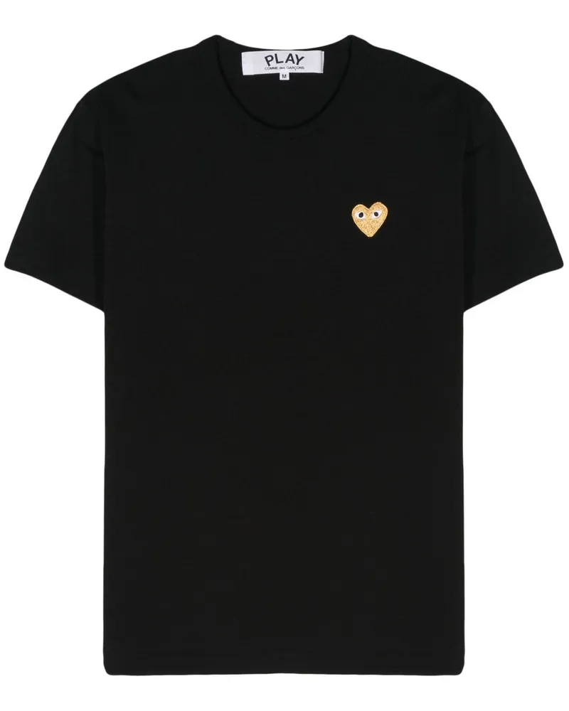 Comme des Garçons u T-shirt Gold Emblem Knit Schwarz