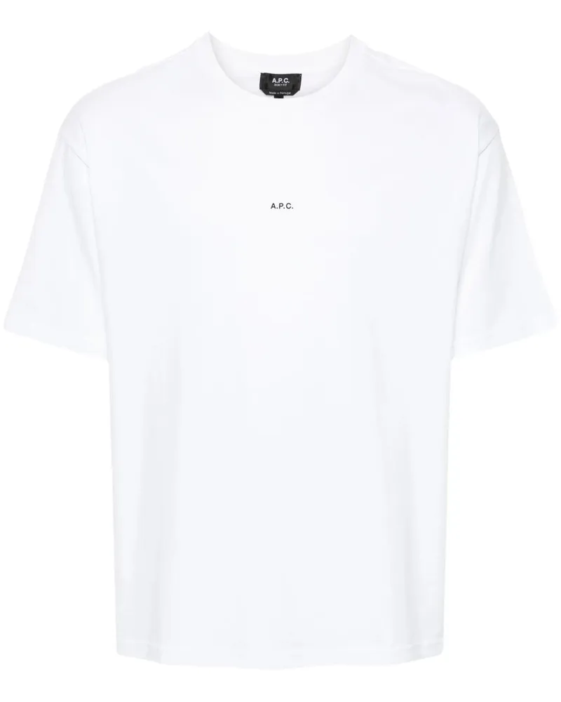 A.P.C. Tshirt Boxy Micro Logo Gots Weiß